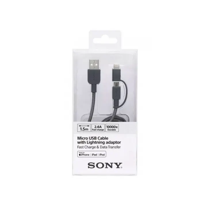 Cable 2 en 1 Sony Lightning para Iphone y Micro Usb